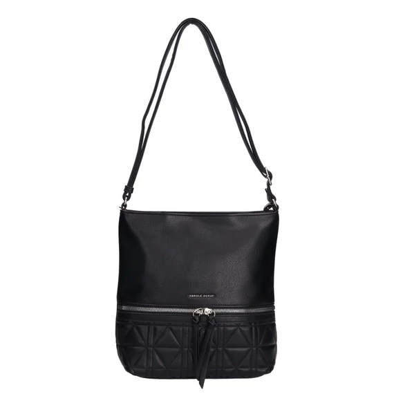 Daniele Donati crossbody táska, kényelmes keresztpánttal és az elején futó, egyedi geometrikus steppelt mintával.