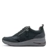 Kép 2/6 - Tamaris sötétkék női sneaker jobb oldalról – divatos női bőr sneaker Wide Fit kialakítással.”