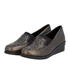 Kép 7/10 - Párosan fotózott Rieker bebújós félcipők ferde szögből, modern bronz színben és kényelmes slip-on stílusban.